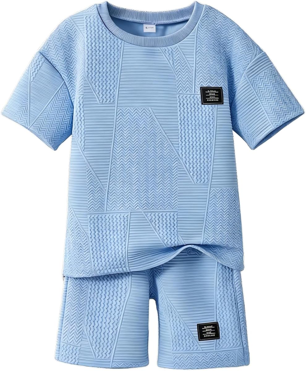 Tween Boys Clothes Summer Short Sleeve Top & Shorts Set 2-Piece Casual Outfit Size 6-12 Years