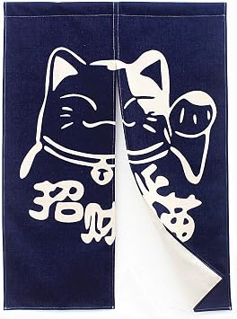 MYRU Lucky Cat Japanese Curtain Noren Japanese Curtain Doorway,33"x47"Style C