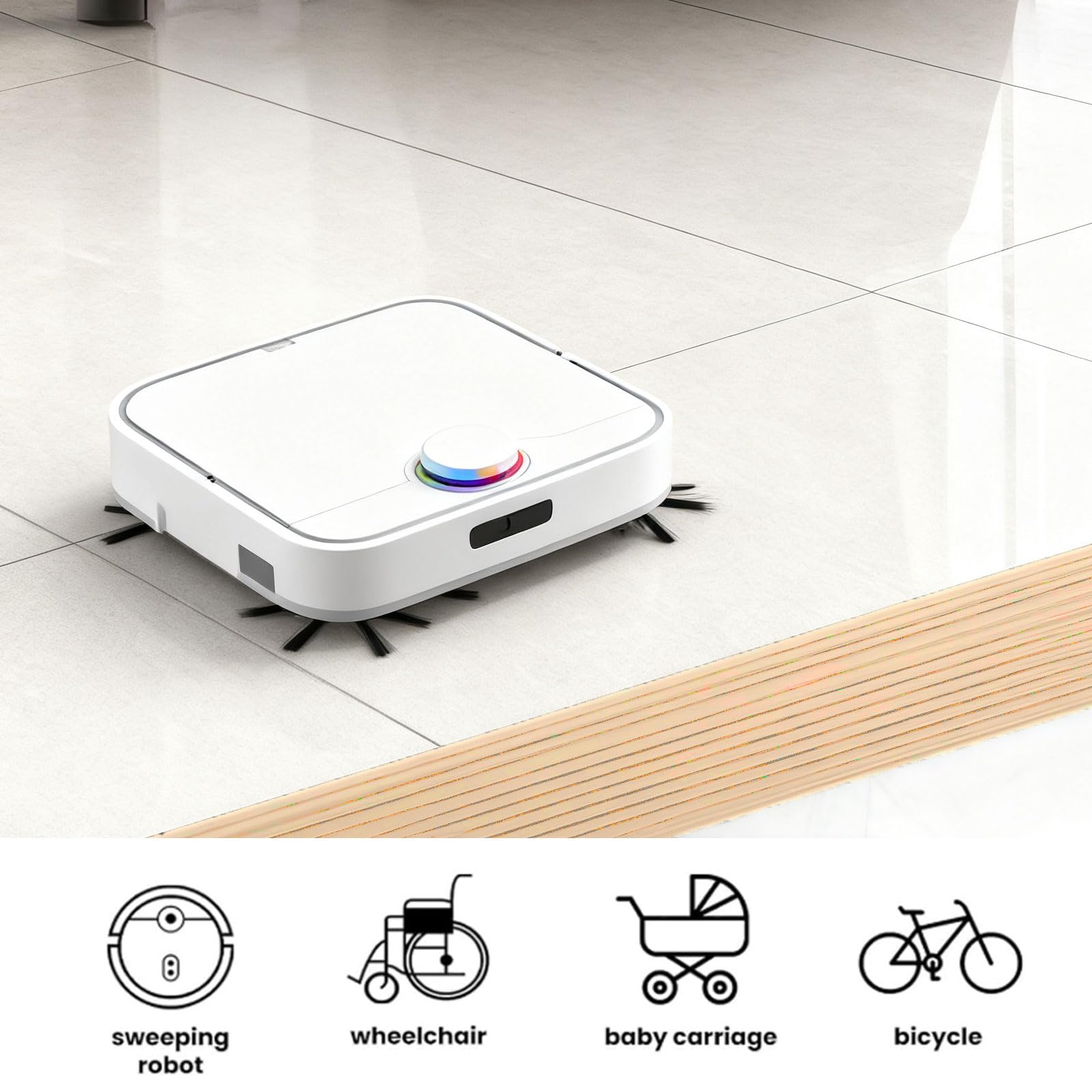 Rampa per soglia, 90 x 8 x 3 cm, in PVC, superficie antiscivolo, rampa per sedie a rotelle, passeggini, deambulatori o scooter (giallo chiaro)