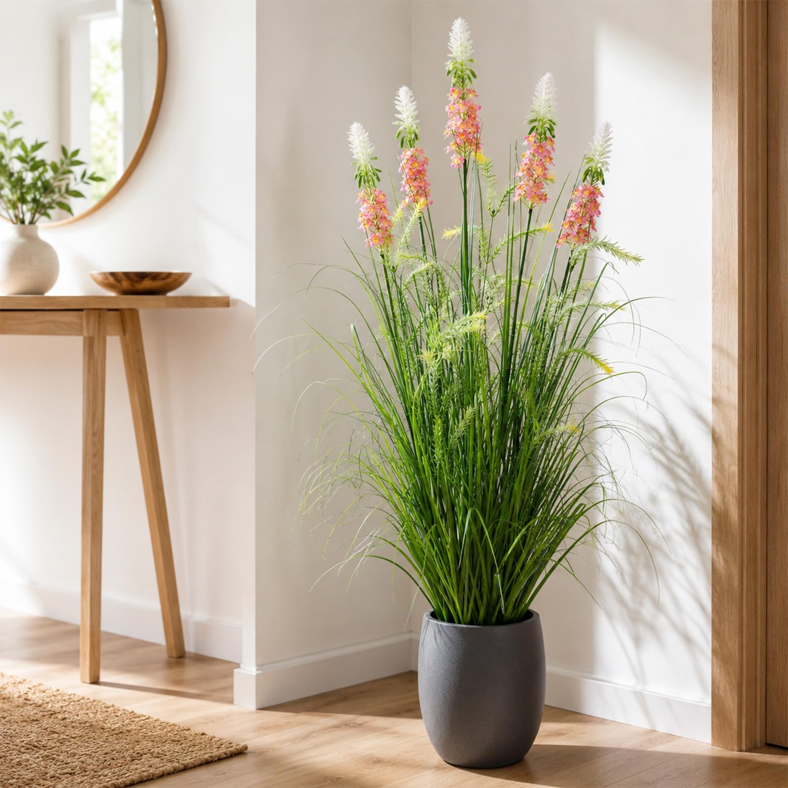 Plantas Artificiales de 120cm con Cinco Flores Plantas Artificiales Decorativas Planta Artificial Exterior Interior con para Decoracion Hogar Salon Casa Room Decor Jardín Oficina(1 Paquete)