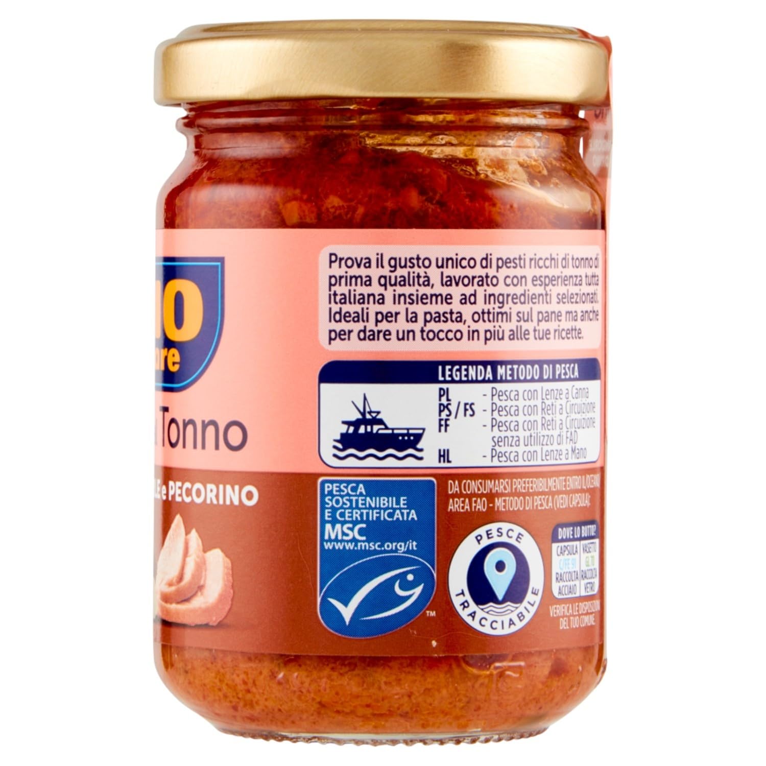 Italian Gourmet Pesto al Tonno Mandorle Pecorino 12 x 130g für Pasta Sauce