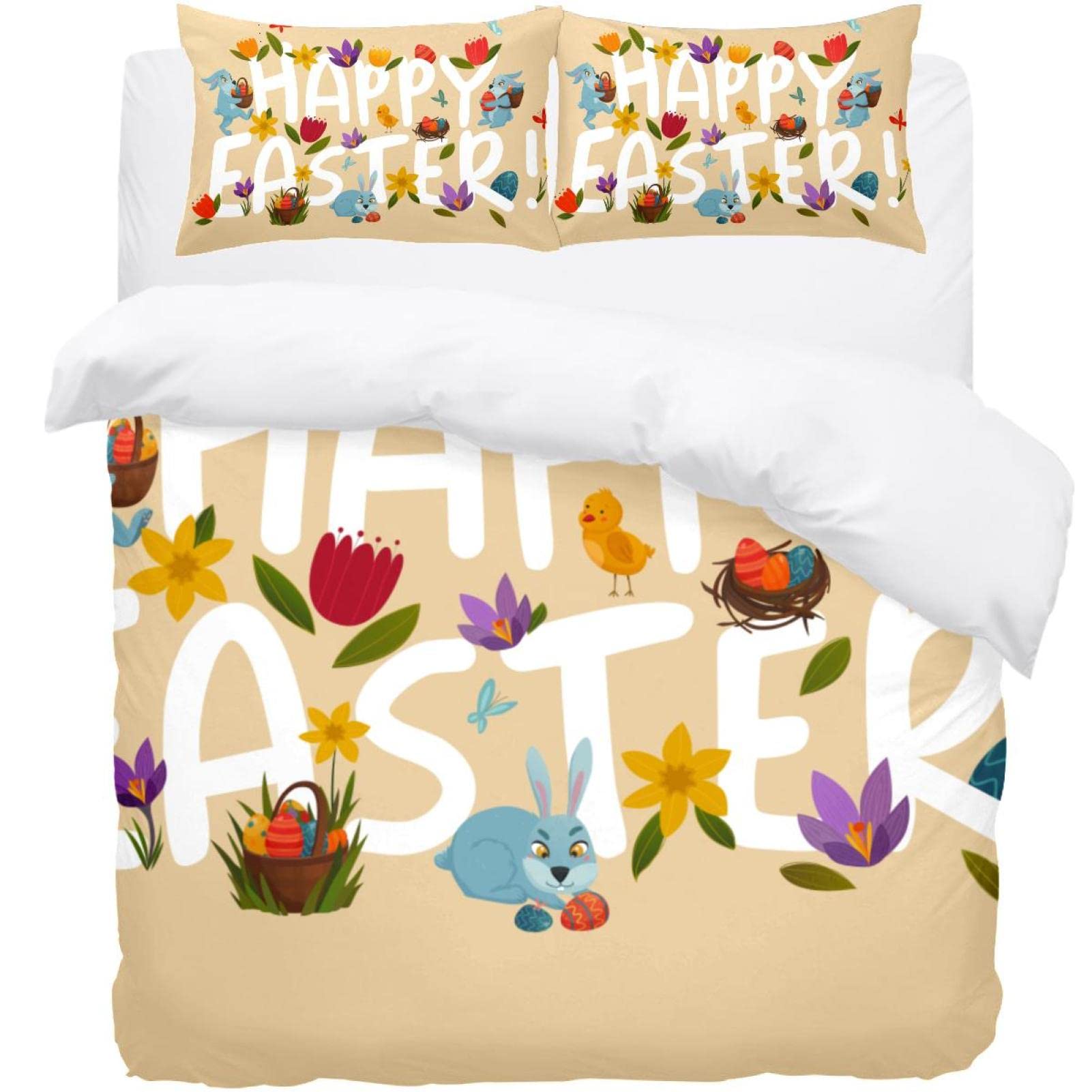 Parure de lit Happy Easter housse de couette douce aux finitions haut de gamme