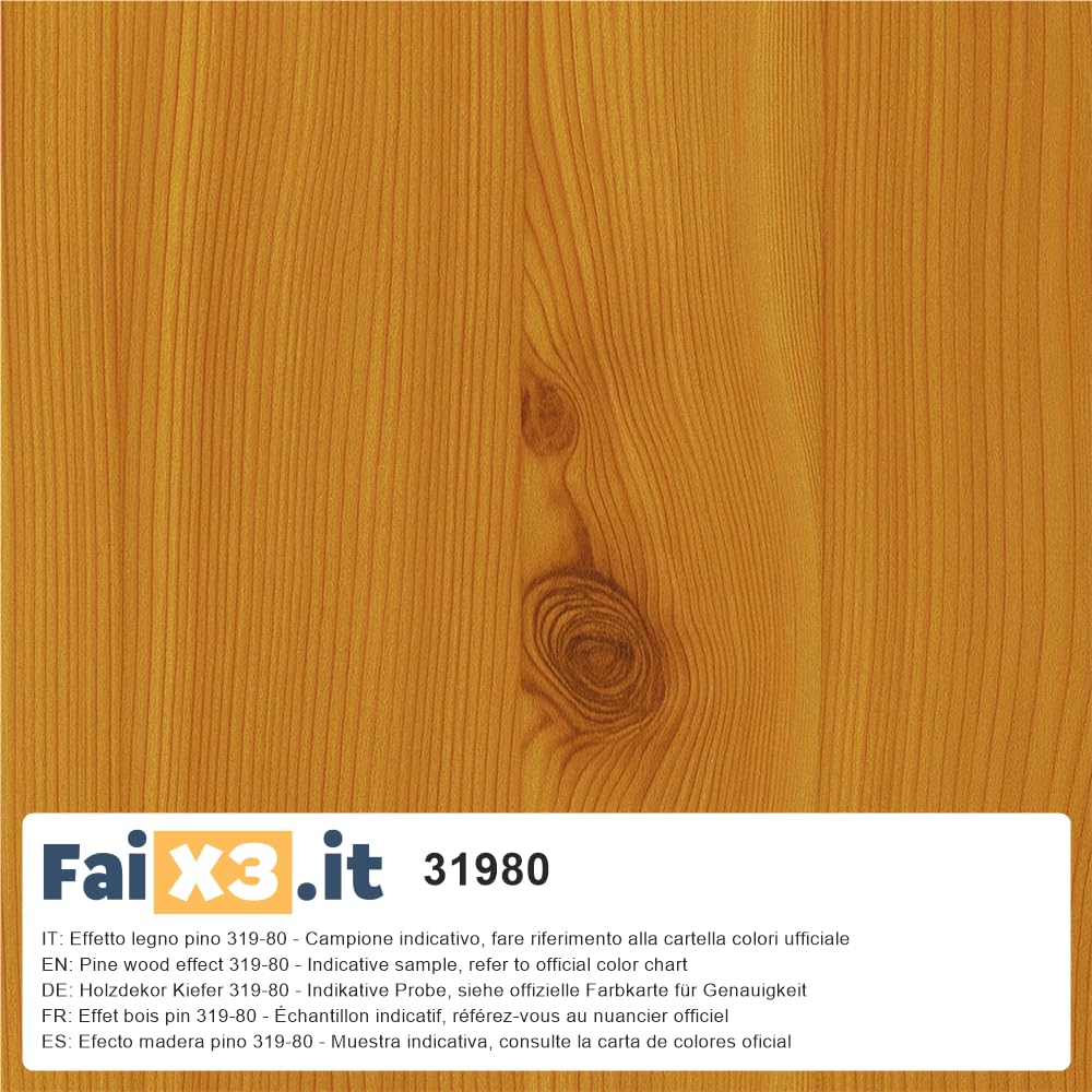 FaiX3.it - Perfil angular en L 20x20x1 mm de aluminio, efecto madera pino 319-80, longitud 2500 mm