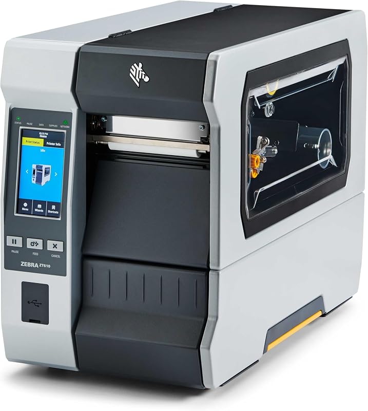 Impresora de transferencia térmica industrial Zebra ZT610 | Ancho de impresión de 4 pulgadas | 600 ppp | Pantalla LCD táctil a color | Interfaz USB/Serie/Ethernet | No requiere tinta | ZT61046-T010100Z