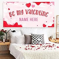 Vista 66 de Cartel de fondo personalizado para el día de San Valentín, decoración de San Valentín, letrero de vinilo con texto en inglés "Be My Valentine