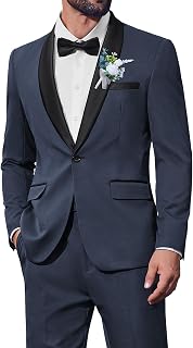 Mens Tuxedo Suit Set Slim Fit 2 Piece Dress Suit Shawl Lapel Tuxedo Jacket Pants for Wedding Dinner Prom Party