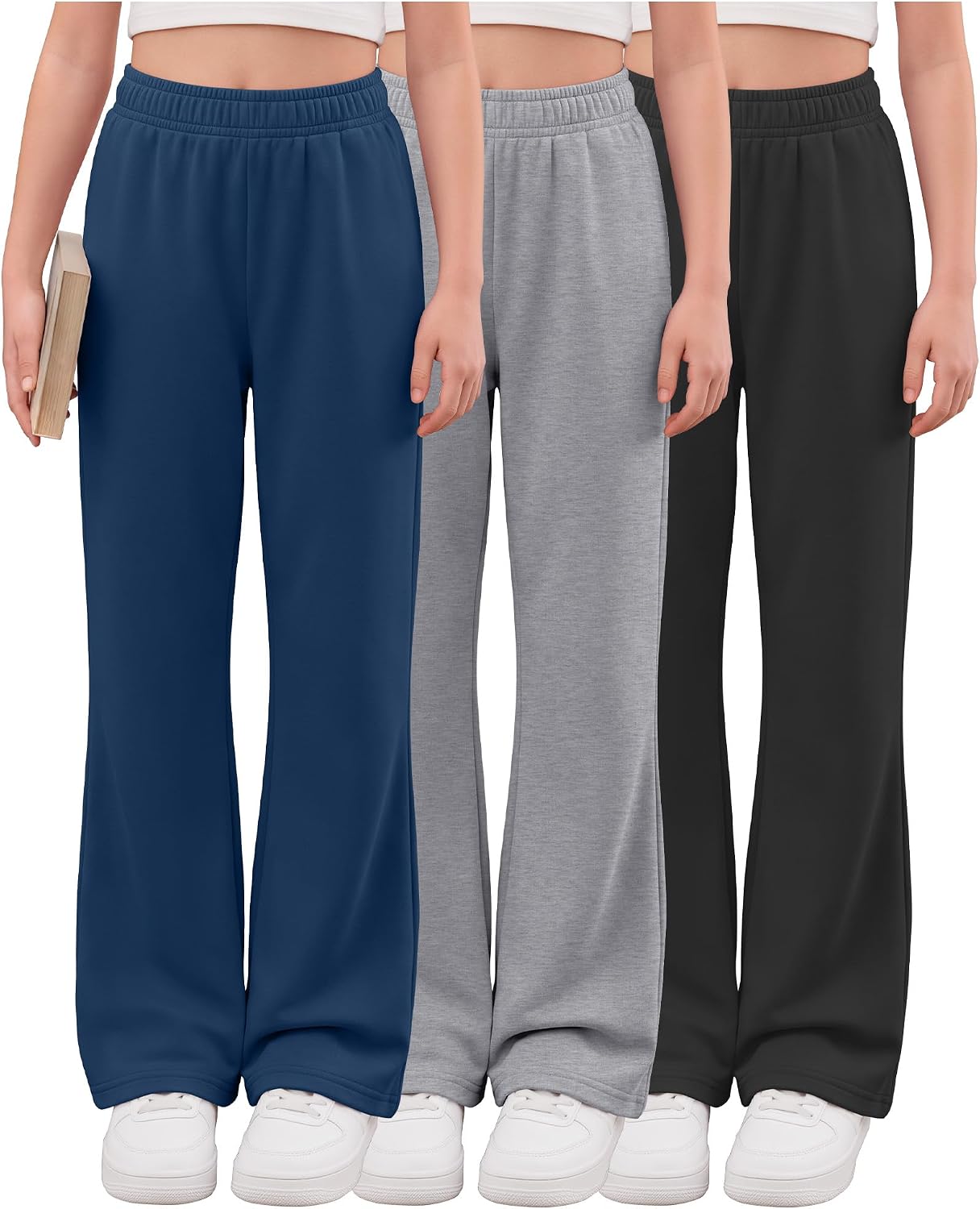 3 Pack Girls' Flare Yoga Pants Bell Bottom Pants
