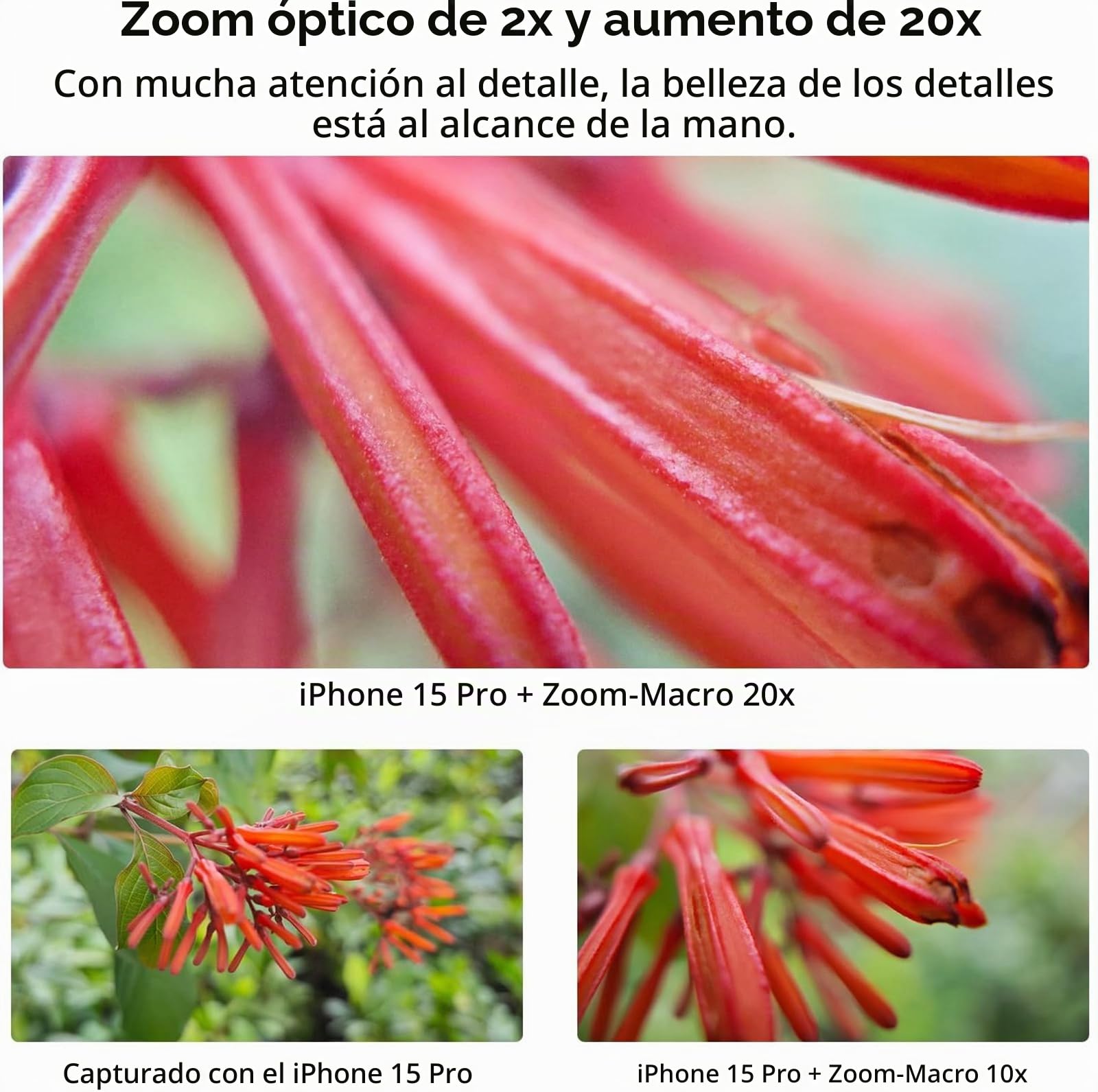 10-20X Lente Macro, Lente para teléfono móvil, HD Objetivo movil con Clip Universal para Teléfono móvil,Adecuada para Todos Los Teléfonos Móviles