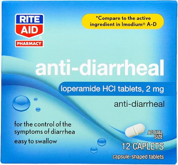 Rite Aid AntiDiarrheal Caplets 12 Count 2 mg