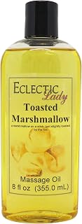 Toasted Marshmallow Massage Oil, 8 oz, With Sweet Almond Oil and Organic Jojoba Oil, Preservative Free