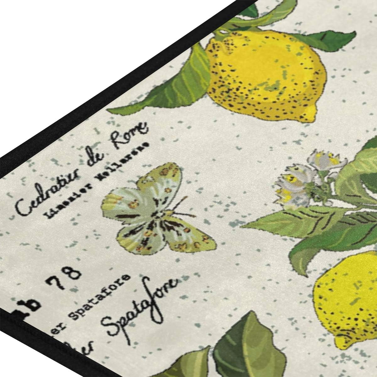 ALAZA Lemon Standing Mat Kitchen Rug Mat, Comfort Flooring, Commercial Grade Pads, Absorbent, Ergonomic Floor Pad, Rugs for Office Stand Up Desk, 39x20in
