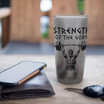 Bodybuilding Strength of the Gods Stainless Steel Insulated Tumbler