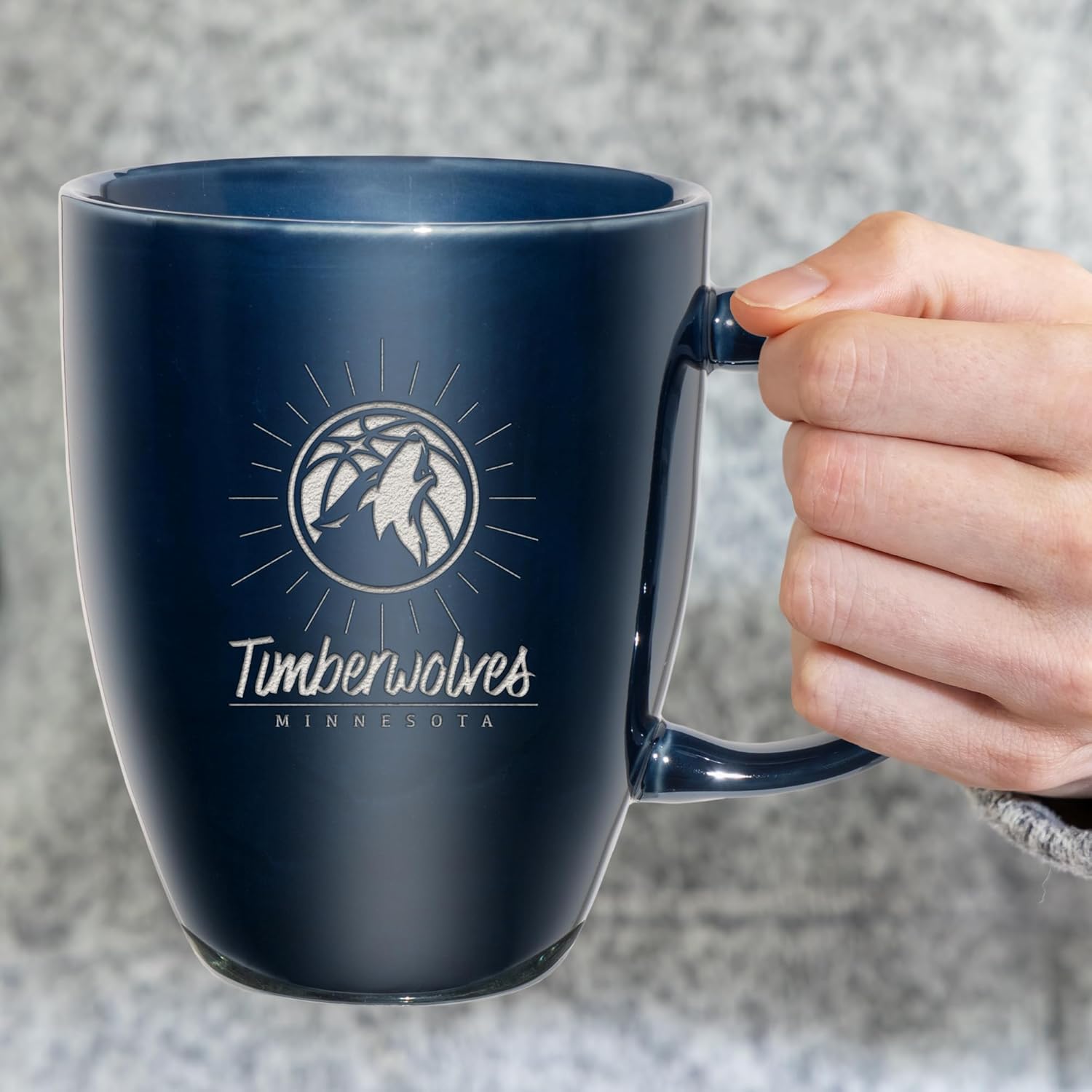 NBA Basketball Sunburst 18oz Laser Engraved Ceramic Lustre Mug - Image 3