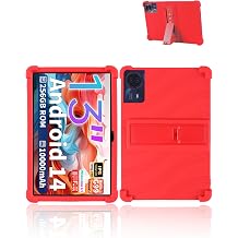 for TECLAST T65max 13 Inches Android 14 Tablet 2024 New Tablet Model Case,Soft Silicone Adjustable Stand Cover Lightweight Kids Friendly,RED.