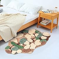 Vista 3 de LEVINIS Alfombras de baño de musgo, bonita alfombra decorativa de musgo para baño, alfombra suave de pelo largo, alfombra de área para dormitorio