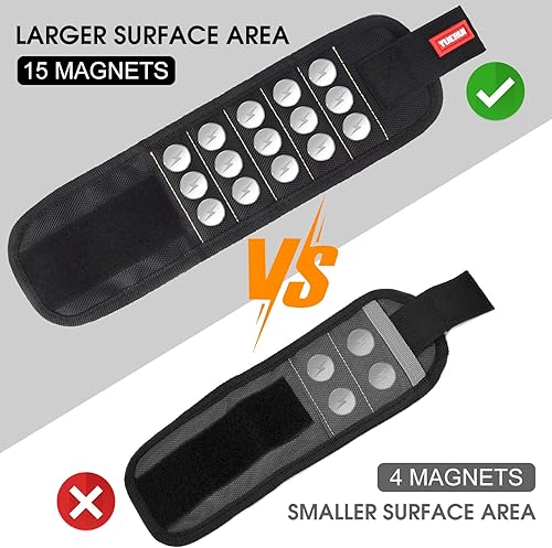 Miniatura 3 de Pulsera magnética para herramientas con potentes imanes para sujetar tornillos, cinturón de herramientas para bricolaje, regalos únicos para hombres