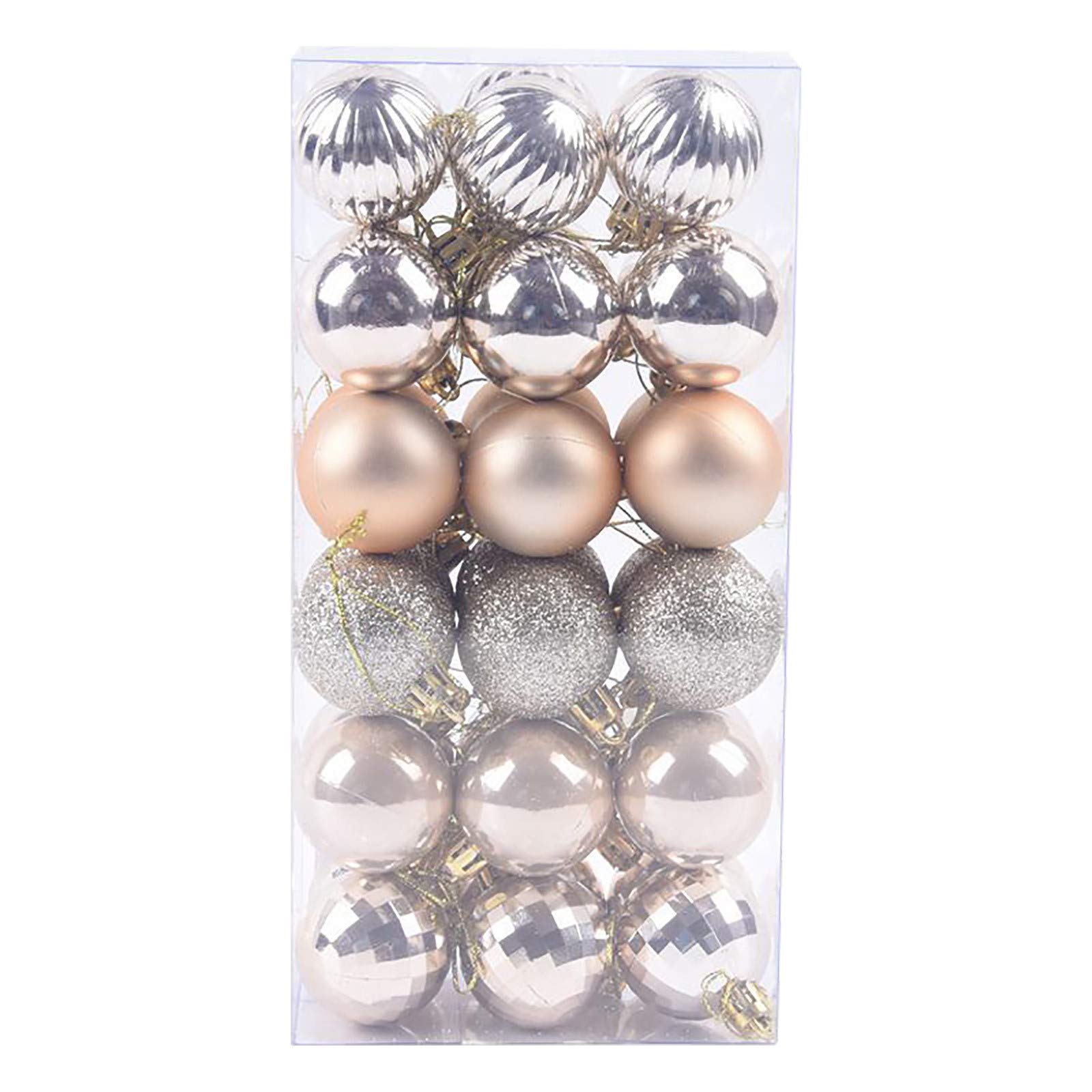 Christmas Baubles 36PCS 40mm Xmas Tree Bauble Hanging Loop Shatterproof Ornamets Personalised Navy Blue Christmas Decorations, Pink Green White Gold Silver Navy Red Baubles — image 1