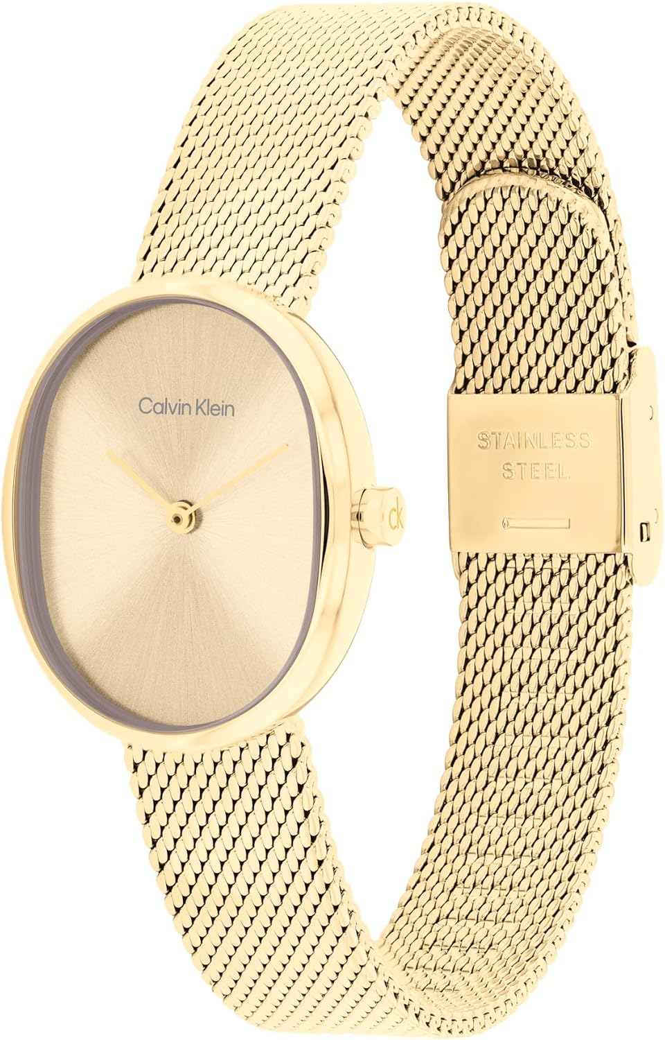 Calvin Klein Women’s Euphoria Quartz Watch - Mesh Bracelet, Oval Shaped Case - Water Resistant Up to 30m - Modern, Versatile Timepiece - Gift for Her 23.2mm