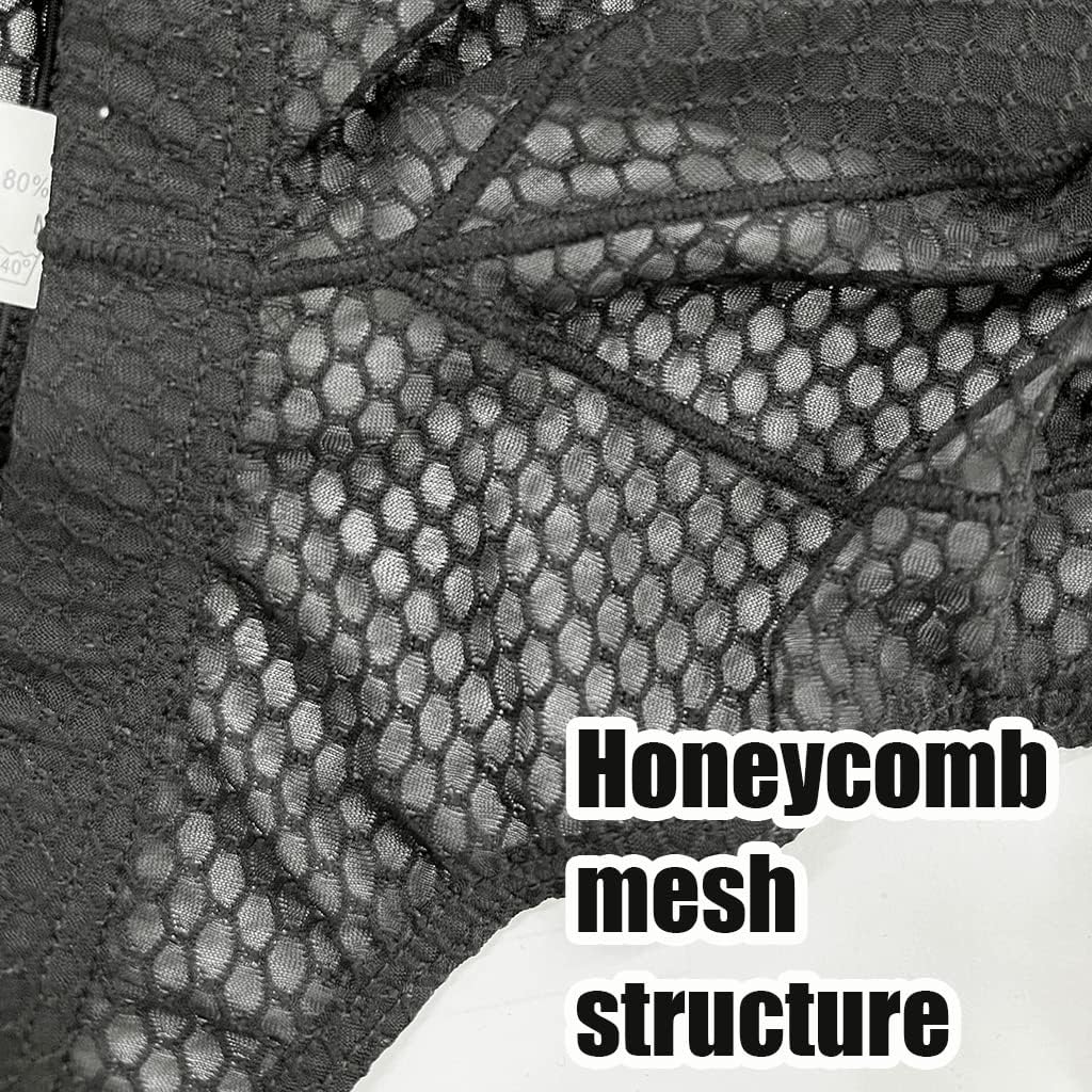 Men's Sexy Jockstrap Underwear Thong Mesh Bikini Briefs with Enhancing Pouch See through Underpants Low Rise Panty - Image 5