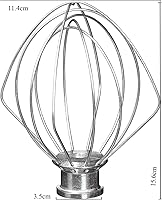 Vista 3 de Accesorio de batidor de 6 alambres compatible con batidora de pie KitchenAid de cabezal inclinable, reemplaza K45WW, acero inoxidable, batidor