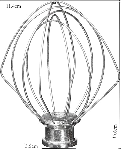 Miniatura 2 de Accesorio de 6 hilos para batidor KitchenAid con cabezal basculante para reemplazar K45WW, acero inoxidable, batidor de crema pesada para huevos,