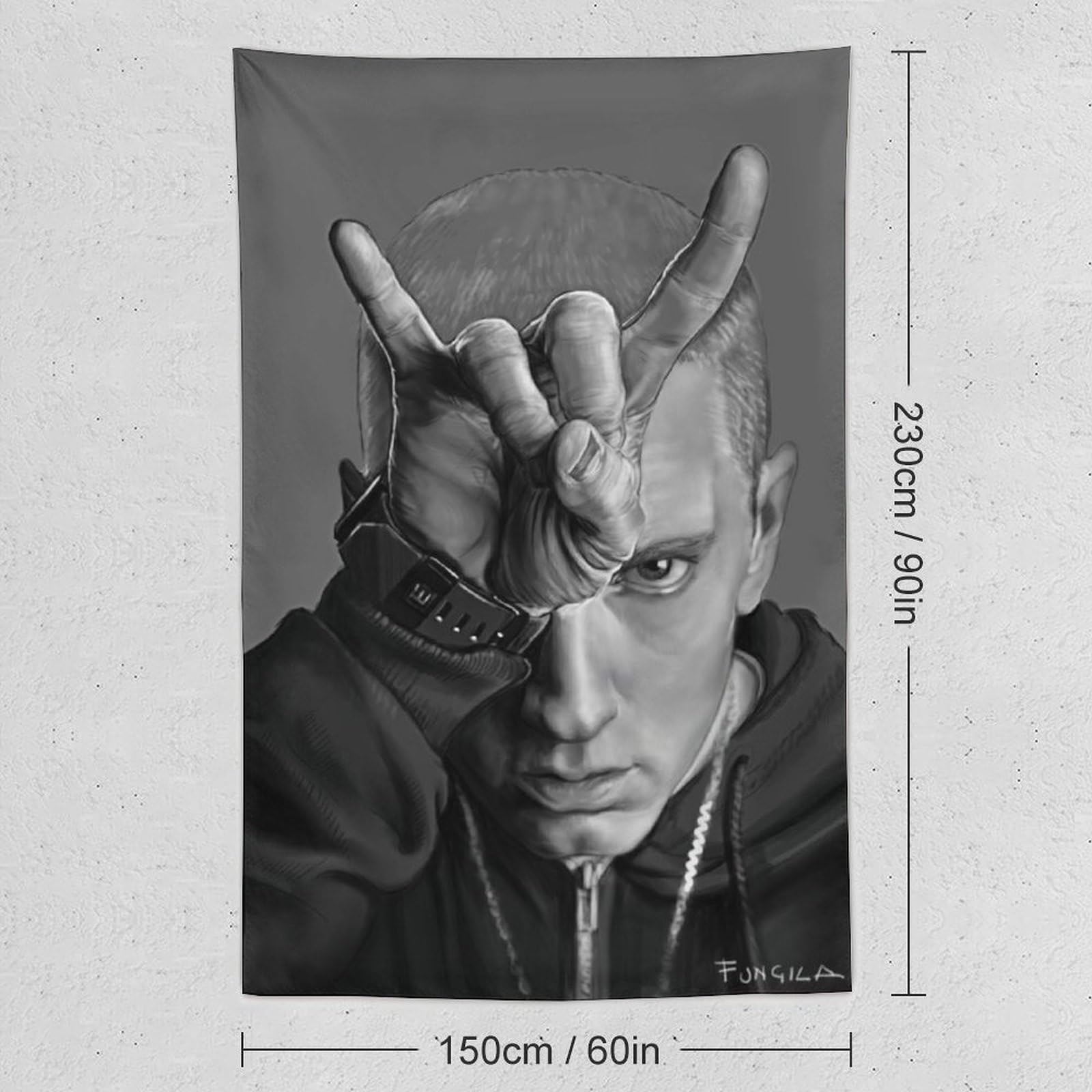 Poster con stampa artistica da parete, motivo: cantante rap, hip hop, tutte le stelle, 152 x 228 cm