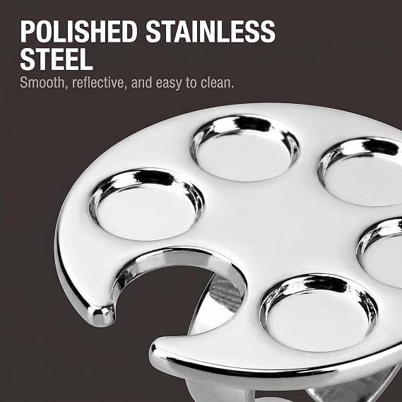 Silver Mini Manicure Palette Metal Paint Palette Finger Rings Nail Art Tools Makeup Palettes