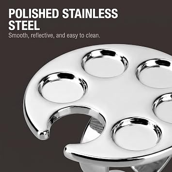 Silver Mini Manicure Palette Metal Paint Palette Finger Rings Nail Art Tools Makeup Palettes