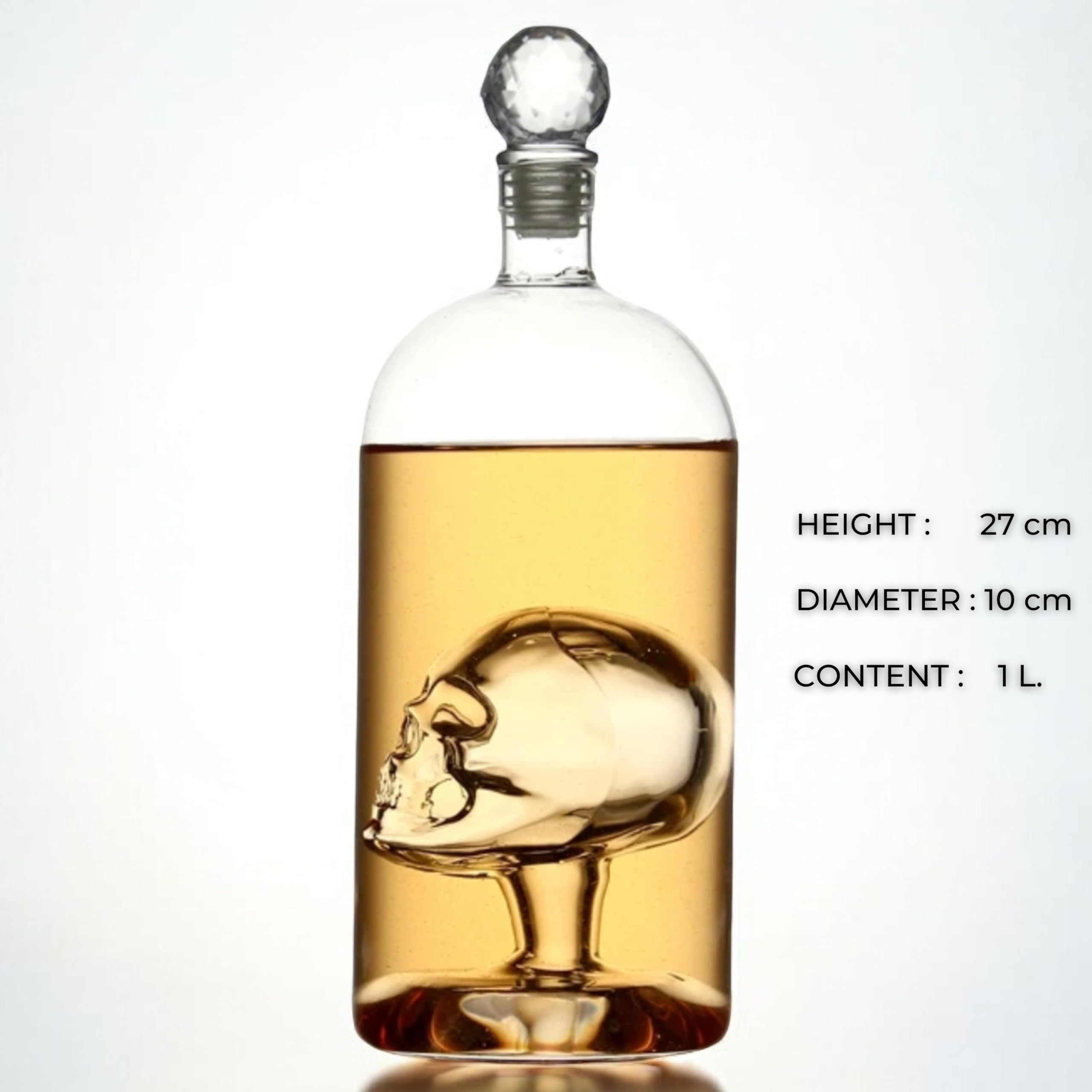 Jarra de Whisky - Decantador de Whisky- Jarra de tequila - Diseño calavera - 1L - Caja de regalo - Regalo único
