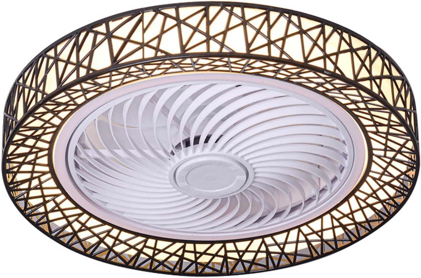 YUEGOO Ceiling Fans with Lamps,Modern Ceiling Fan with Light 60W Led Stepless Dimming Ceiling Fans Light with Remote Control,3 Colors 3 Speeds/Black