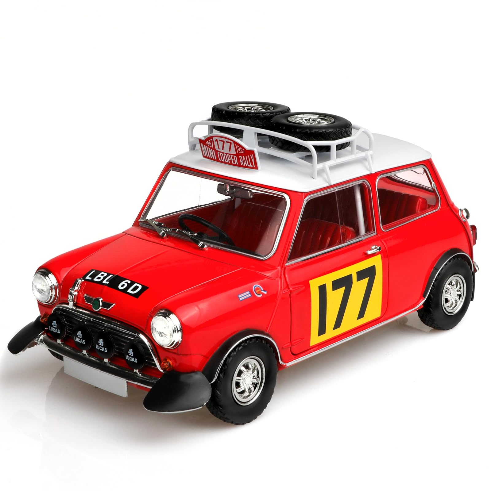 TOKAXI 1:18 Diecast Car 1967 Mini Cooper S Model, Monte Carlo Rally Champion #177, Sammlermodellauto für Erwachsene, Öffnende Tür, Detaillierte Innenausstattung, Oldtimer 14+