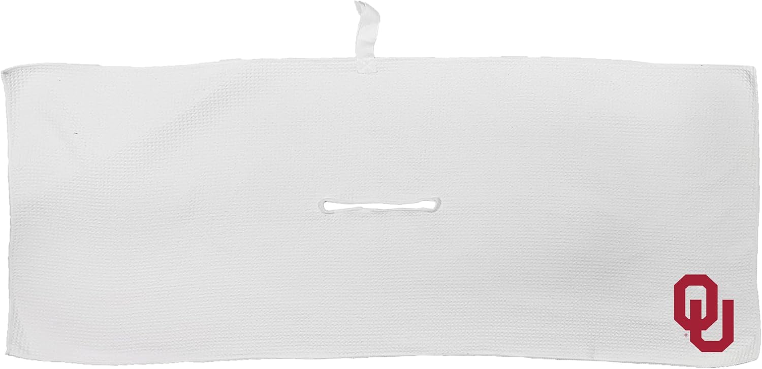 Team Golf NCAA NCAA Microfiber Towel - 16" X 40" (White) with Carabiner Clip, Premium Microfiber with Deep Waffle Pockets- Superior Water Absorption and Quick Dry Golf Cleaning Towel