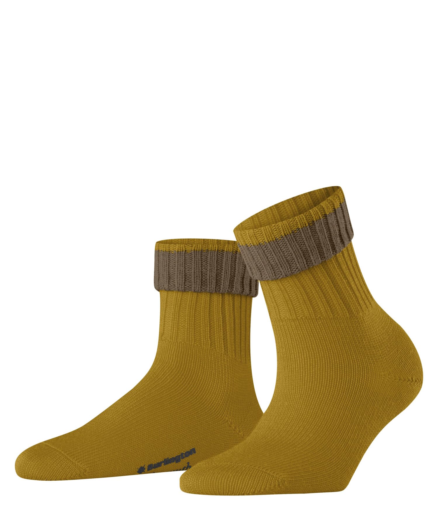 Burlington Women's Plymouth W So Wool Plain 1 Pair Socks, Yellow Mustard 1593, 3.5-7