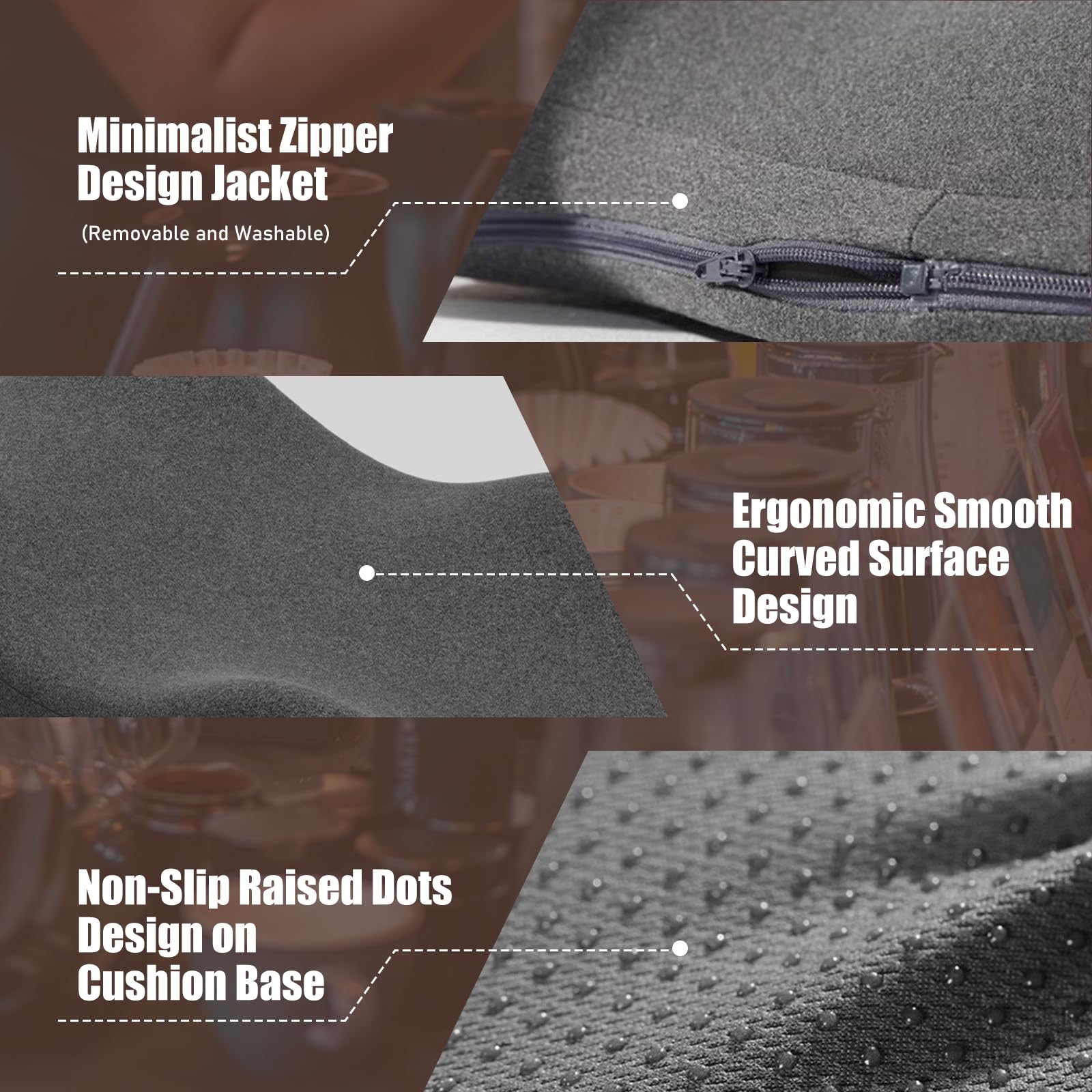 Cojín elevador de piernas: cojín para venas con chaqueta transpirable y lavable, cojín ergonómico para las piernas para levantar las piernas para sofá, cama, relajarse, descansar y en casa