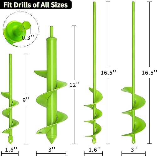 Vista 2 de Broca de taladro de jardín para plantar, broca para plantar, broca para plantas, bulbos de flores, taladro en espiral, taladro para poste de tierra