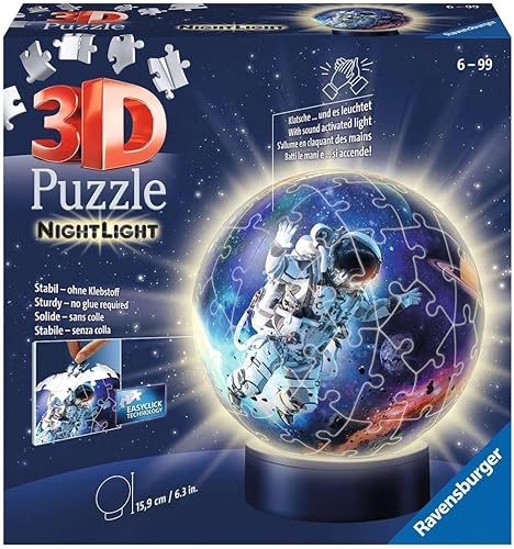 Ravensburger Puzzle 11264 Astronauts in Space Night Light Ravensburger 3D Puzzle 11264-noche Luz Astronautas en el espacio 72 Piezas