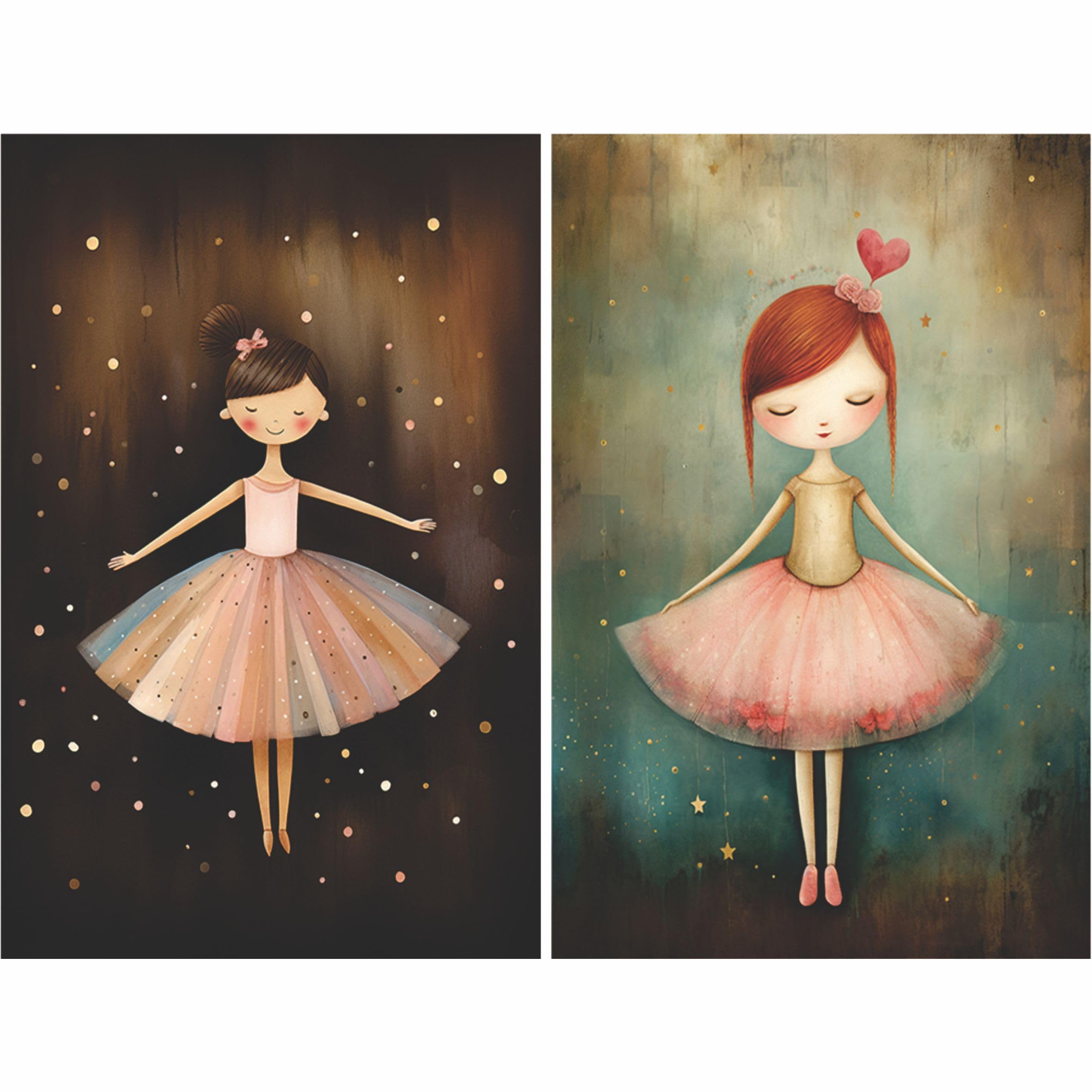 Ballerinas Rice Paper, 8 x 10.5 inch - for Decoupage Cards Craft