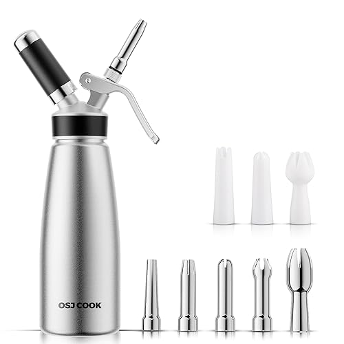 Professional Aluminum Whipped Cream Dispenser - 500 mL/1 Pint,Leak-Free Whipped