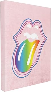The Stupell Home Decor Collection Rainbow Mouth Stretched Canvas Wall Art, 30 x 40, Multicolor