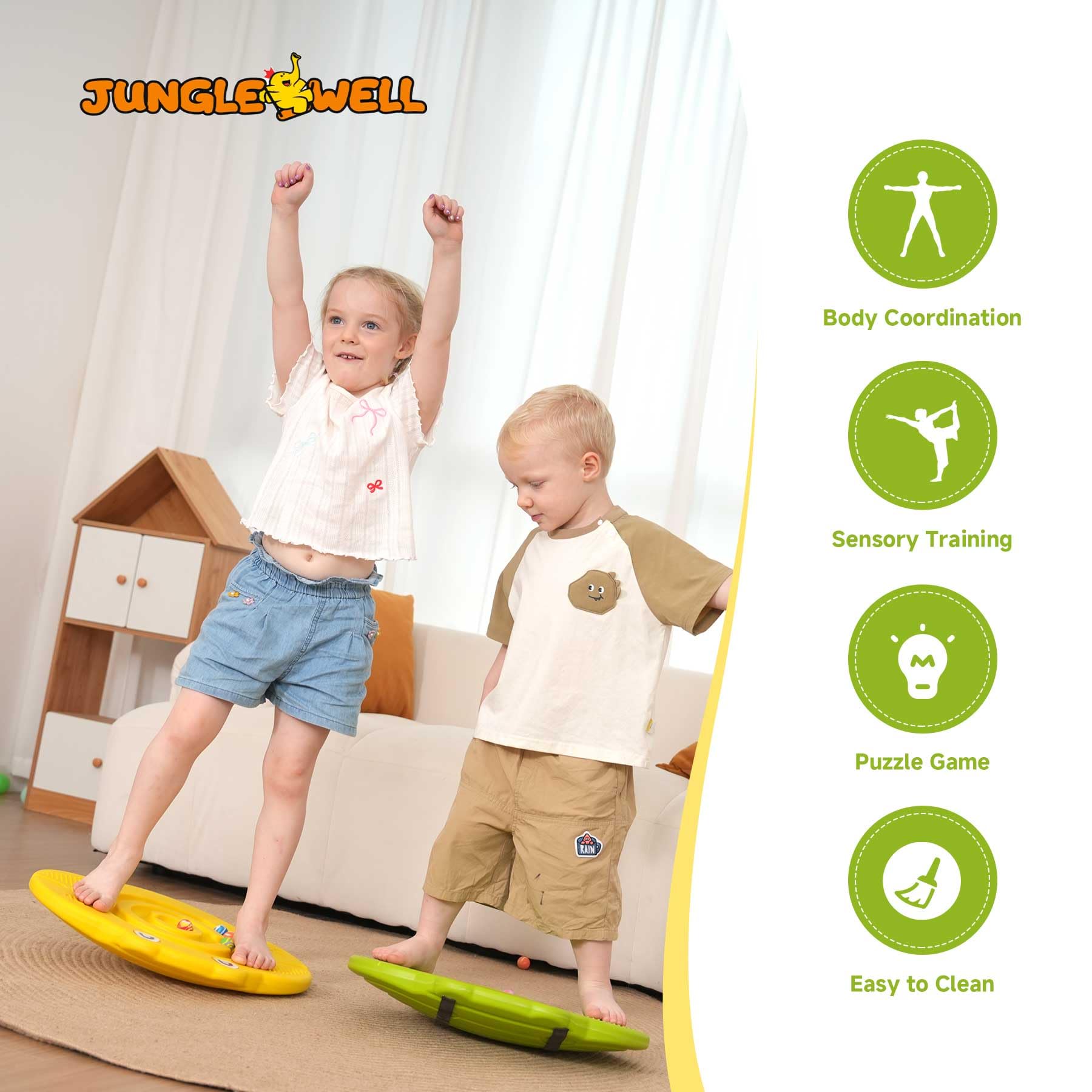 Balance Board für Kinder, Zitronengelb