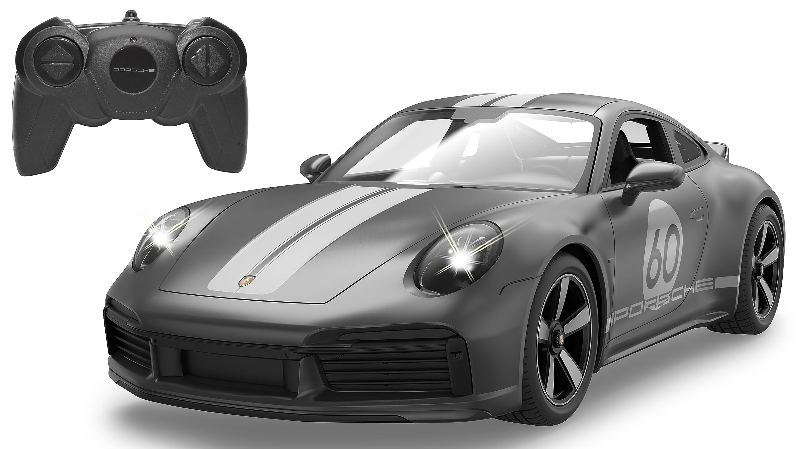 JAMARA Porsche 911 Sport Classic 1:16 2,4 GHz – Pare-Brise Transparent, lumière LED, Voiture radiocommandée