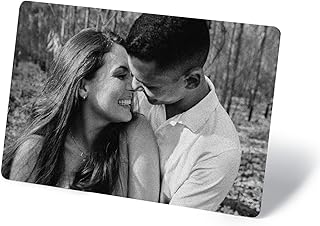 Personalized Metal Wallet Photo Card Two Sides Custom Engraved Text Message Wallet Card Insert Gifts (Black), Black