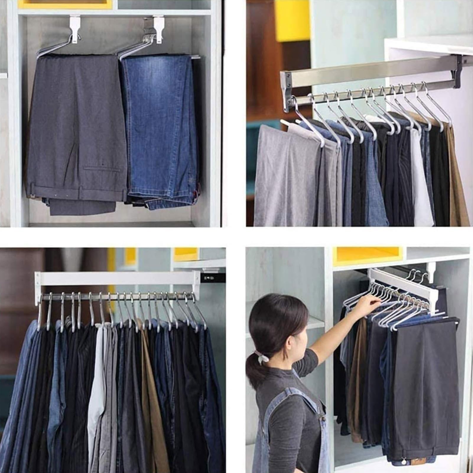 Barra Extensible para Ropa - Perchero Colgador Extraíble, Perchero Ajustable para Armario De 30 A 80 Cm, Barra Extraíble para Armario, Barra Extensible para Ahorrar Espacio(700mm/27.56inch)