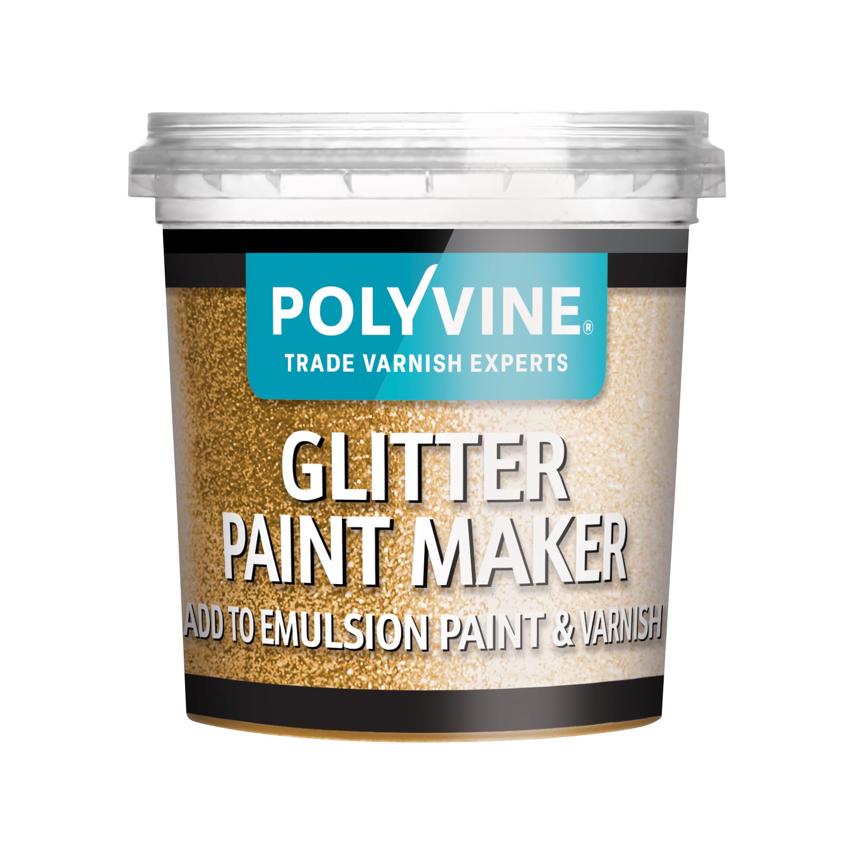 Polyvine Glitter Paint Maker 75g – Decorative Glitter Paint Additive to Mix with Topcoat or Varnish for Sparkly Decorative Finish to Painted Surfaces, Walls, Fabric, Paper, Metallic Paints & More