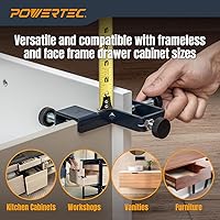 Vista 7 de POWERTEC Abrazaderas de instalación frontal de cajón, Abrazaderas de instalación de gabinete, Abrazadera de fijación de cajón ajustable, Abrazaderas