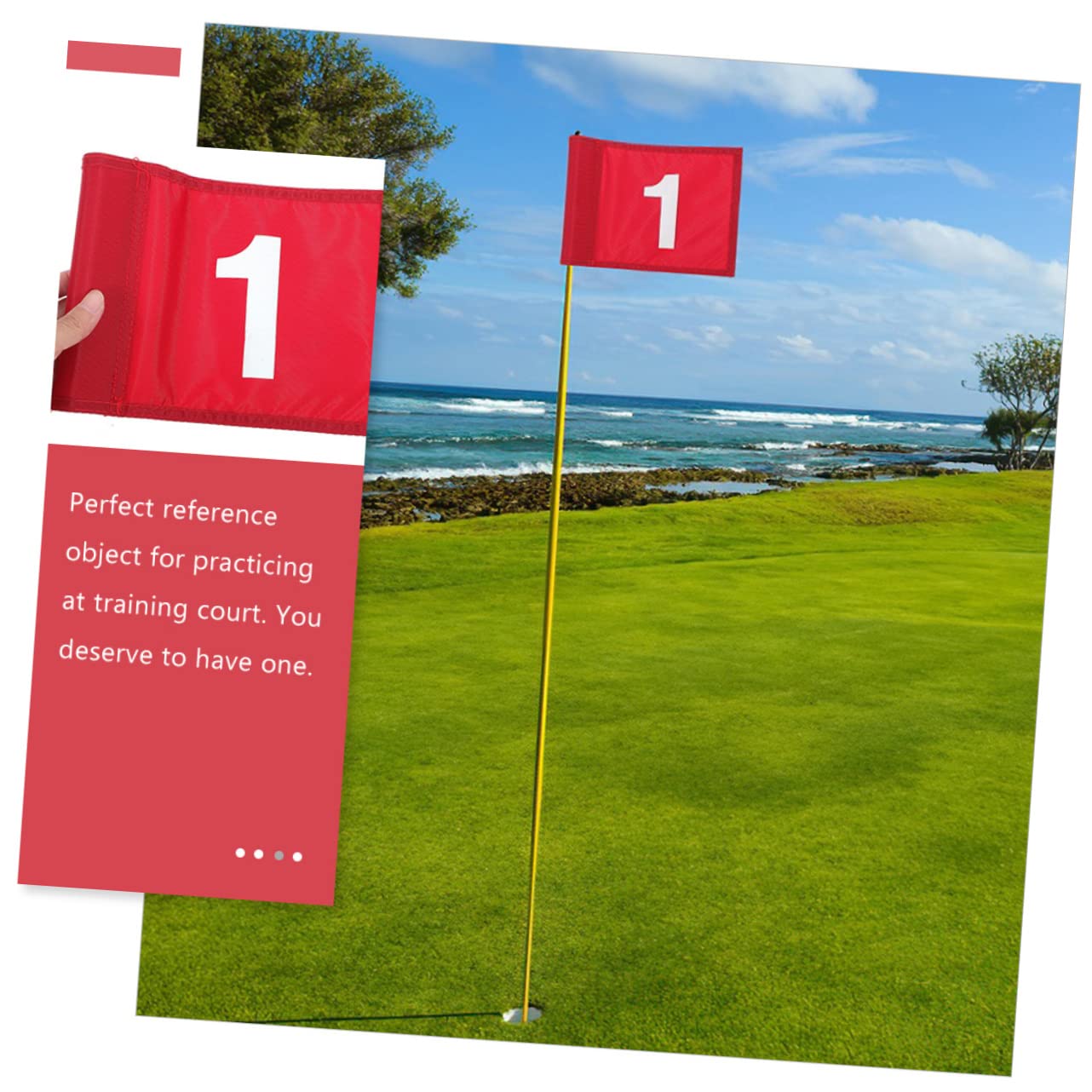 OHPHCALL 2 Pack Golfing Flags Numbered Training Flags for Practice Portable Durable Easy to Install