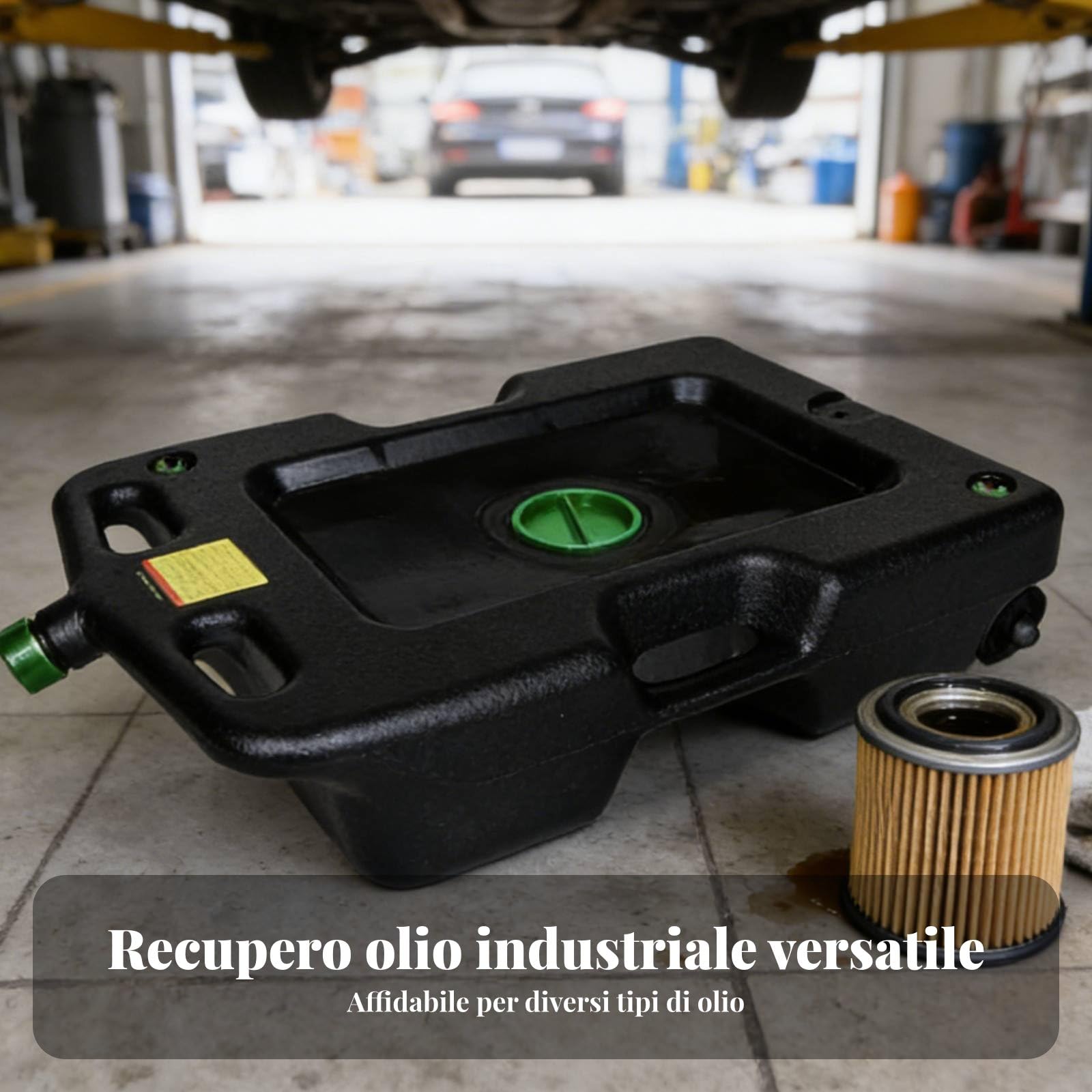 Vasca Recupero Olio Esausto Costruzione Durevole Recuperatore Olio Esausto Polietilene Ad Alta Densità per Meccanici, Manutenzione Auto, Garage