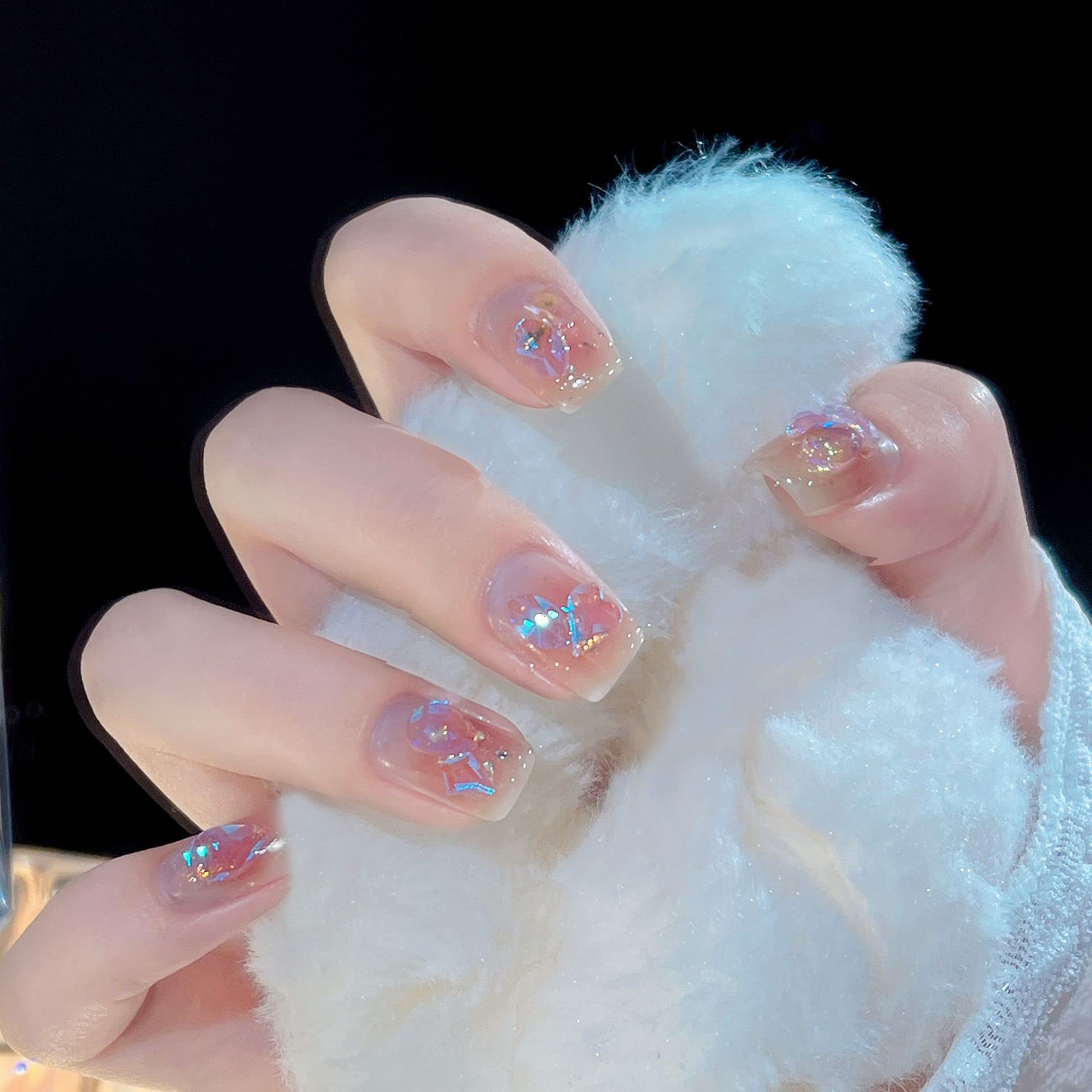 Amazon | ネイルチップ ショート 24枚入 つけ爪 グラデーション