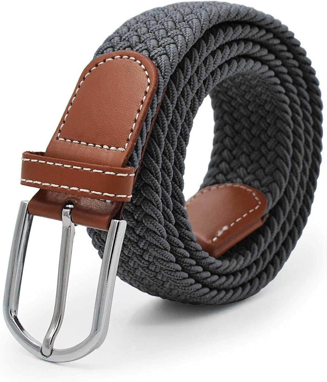 Unisex Woven Stretchable Fabric Belt & ,Fits On Upto 40 Inches Waist Size,Hole Free Design, Brown
