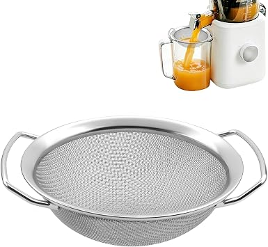 Juice Strainer for Nama J2, Stainless Steel Fine Mesh Strainer for Juicing with Dual Handles, Juicer Replacement Accessories for Smoothies Fruit Juice